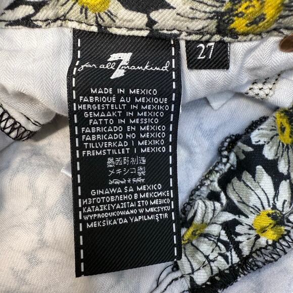 7 For All Mankind Jeans Women's 27 (4) Black White Daisy Skinny Ankle Preppy - Picture 8 of 15